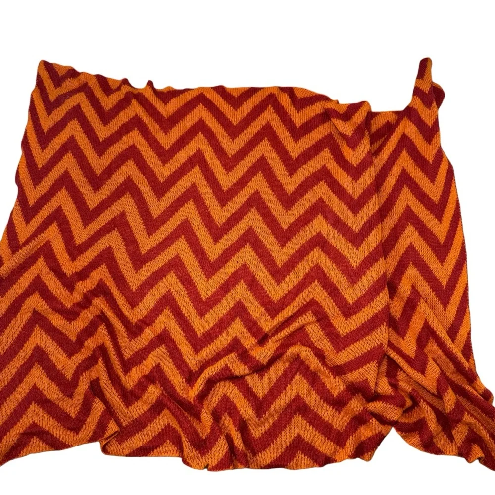Pottery Barn Chevron Knit Zigzag Oversized Throw Blanket